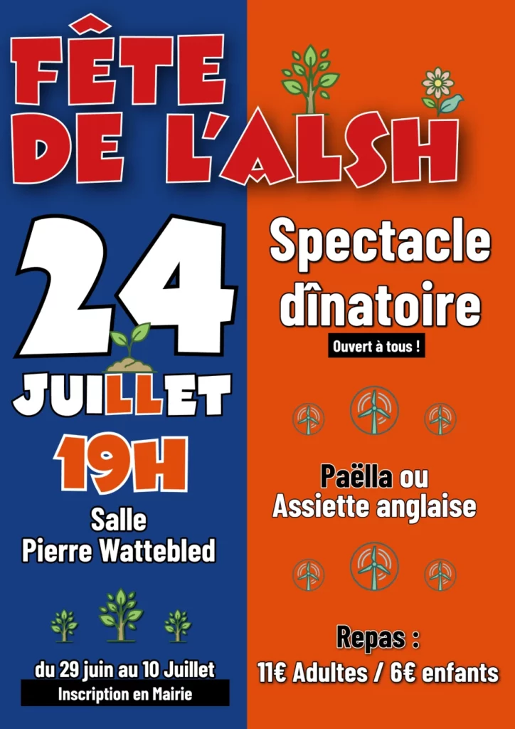 Affiche Nibas ALSH Affiche fête de l'ALSH 2026 spectacle dinatoire